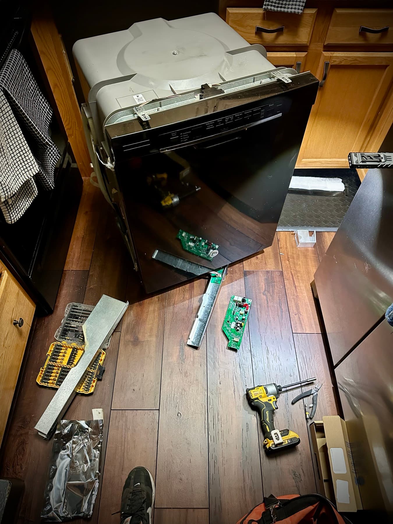 Dishwasher repair in progress